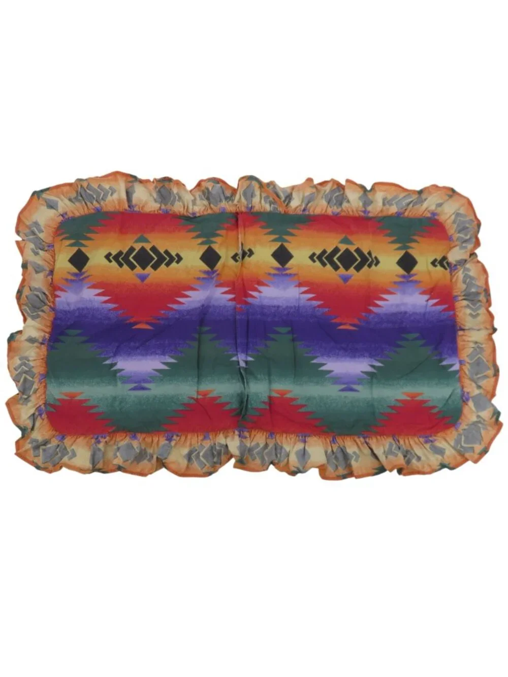 Ralph Lauren Canyon Bright Ruffle Rectangle Pillow Sham Southwestern Bedding VTG